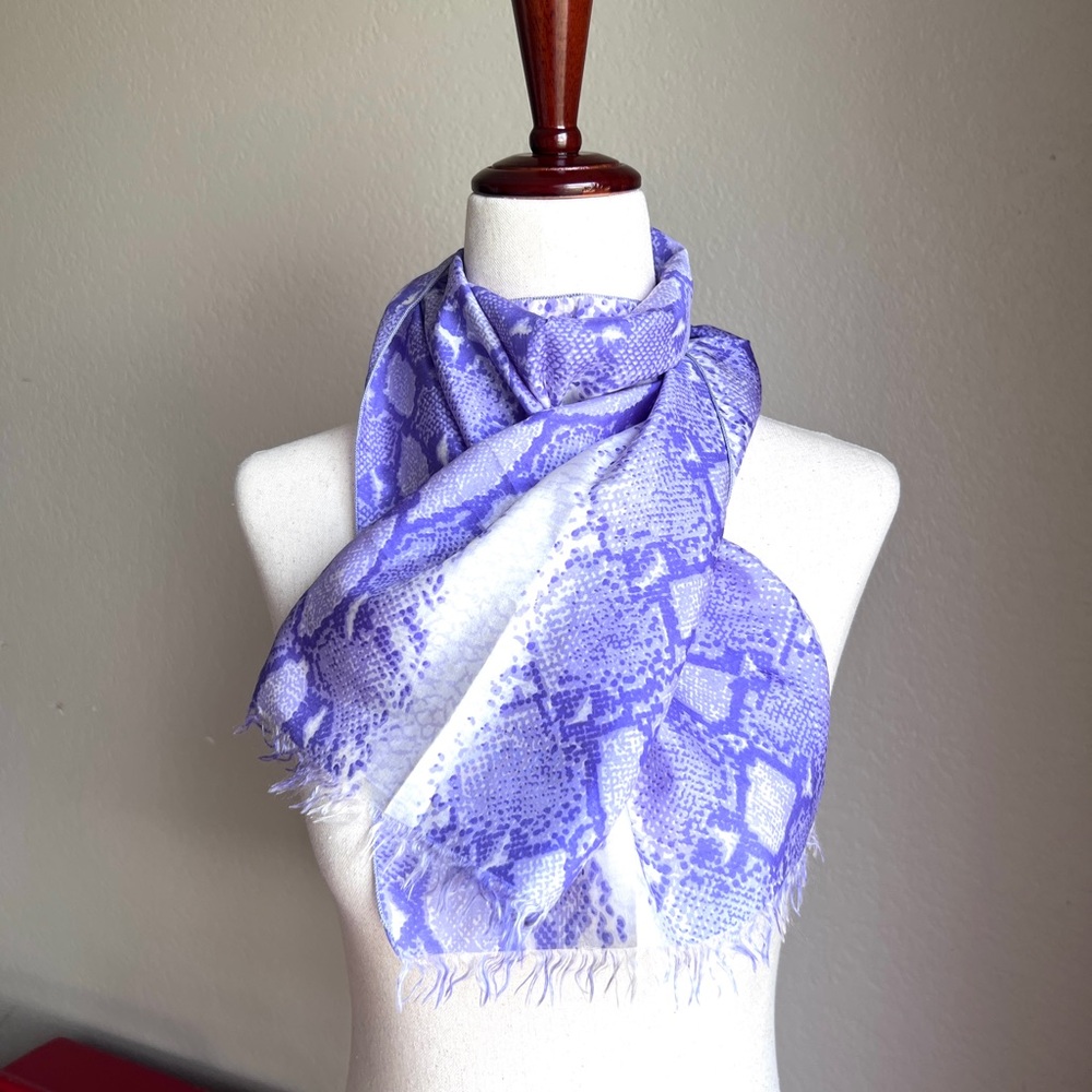 Vintage Ray Strauss Reptile Print Silk Scarf